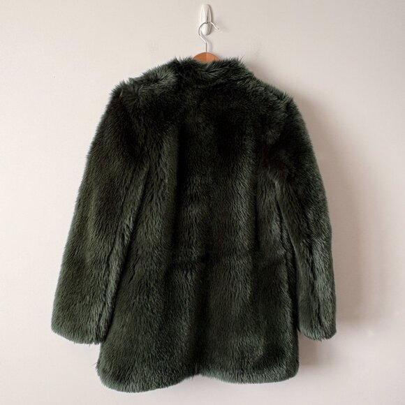 Aritzia Babaton Faux Fur Fritz Coat Jacket Emerald Green Size XXS - Picture 10 of 14